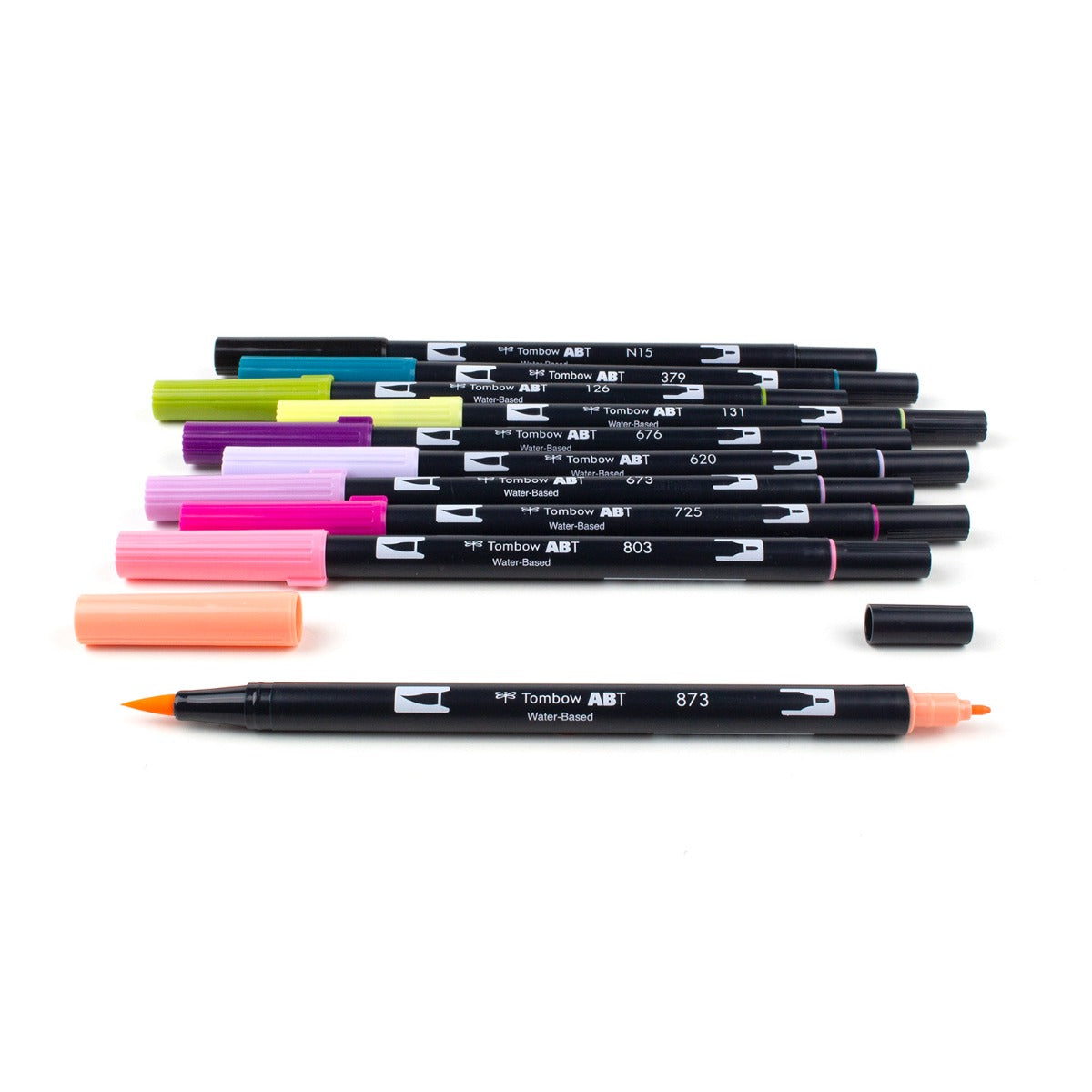 Dual Brush Pen Art Markers, Lettering Favorites, 10-Pack + Free Fudenosuke Brush Pen
