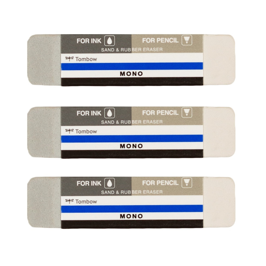 MONO Sand and Rubber Eraser, 3-Pack