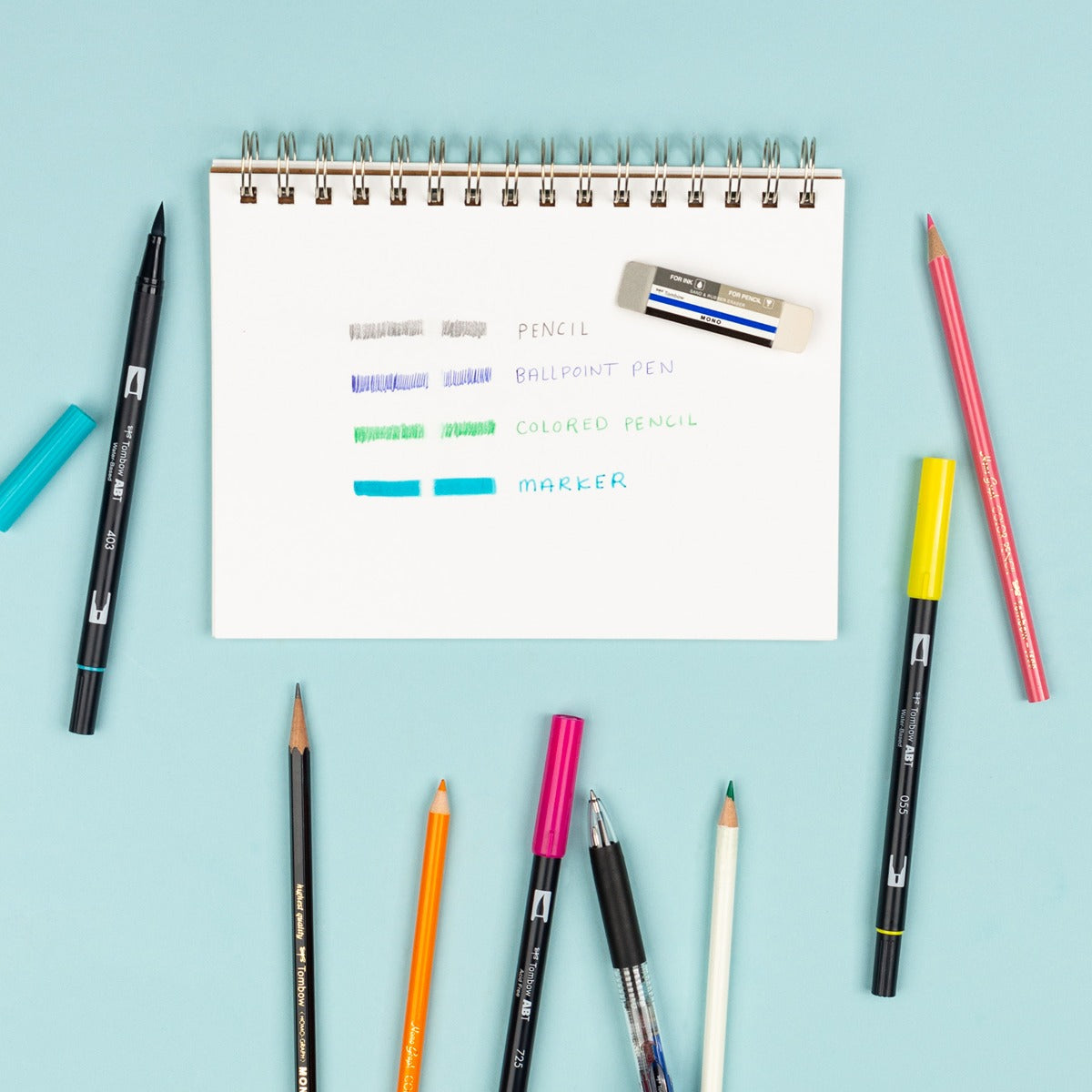 MONO Sand and Rubber Eraser, 3-Pack