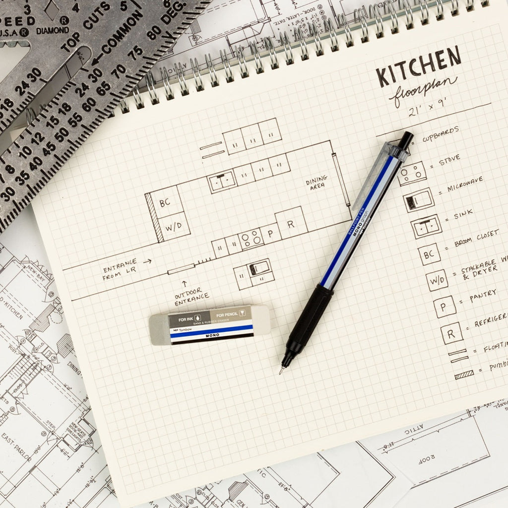 MONO Sand and Rubber Eraser, 3-Pack