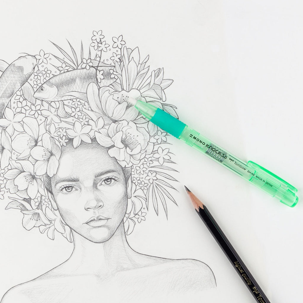 MONO Knock Eraser, Green, 2-Pack