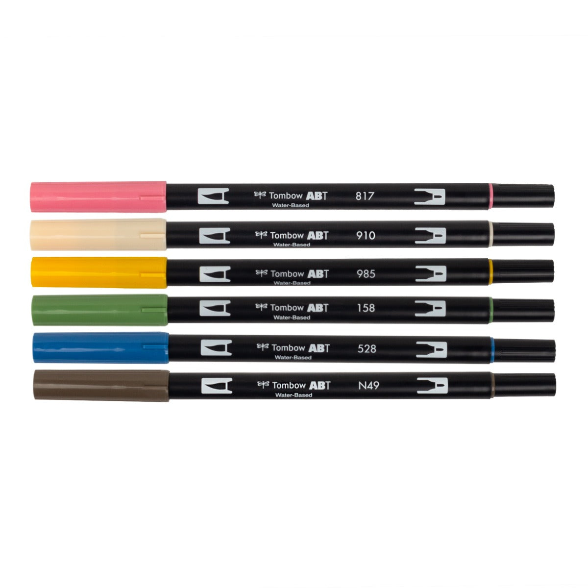 Dual Brush Pen Art Markers, Manga Illustration, Flower 6-Pack