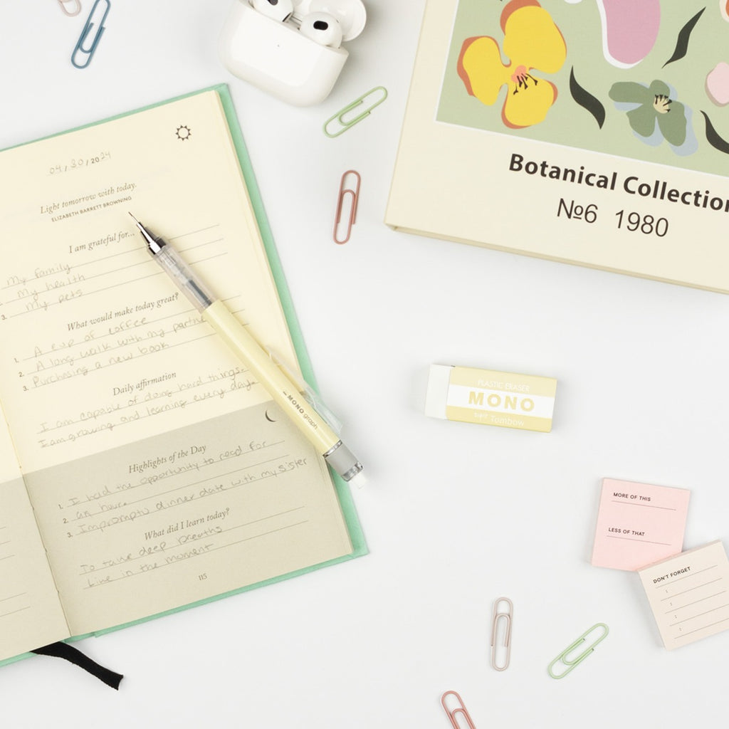 MONO Graph Mechanical Pencil + Eraser Set, Cream Yellow