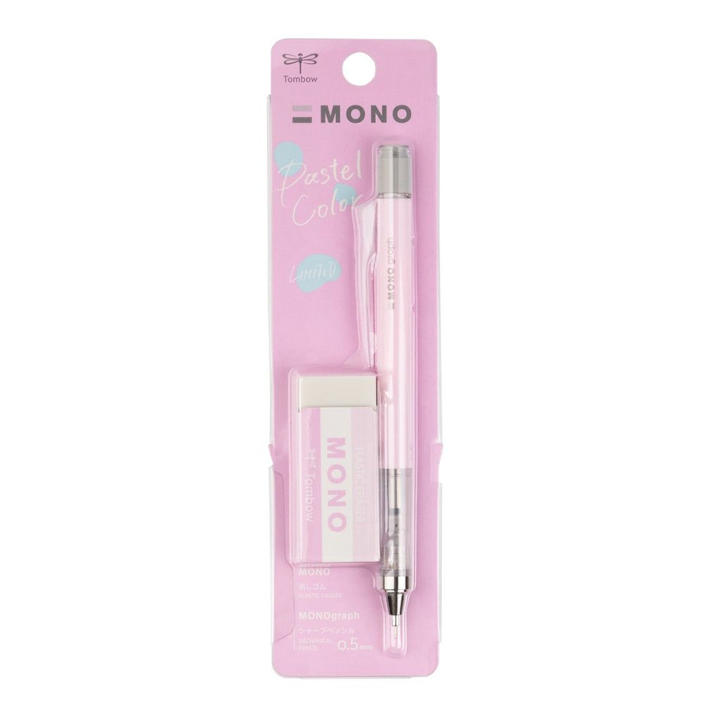 MONO Graph Mechanical Pencil + Eraser Set, Pink