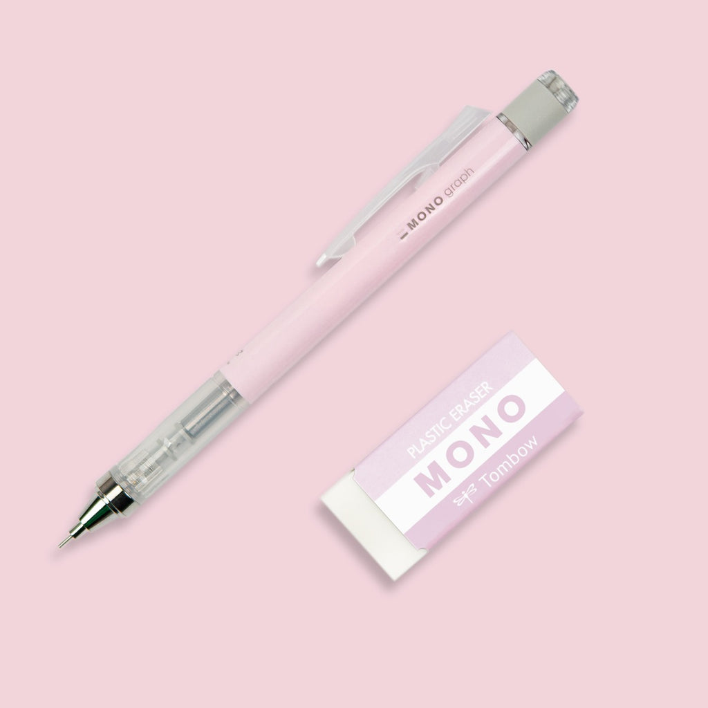 MONO Graph Mechanical Pencil + Eraser Set, Pink
