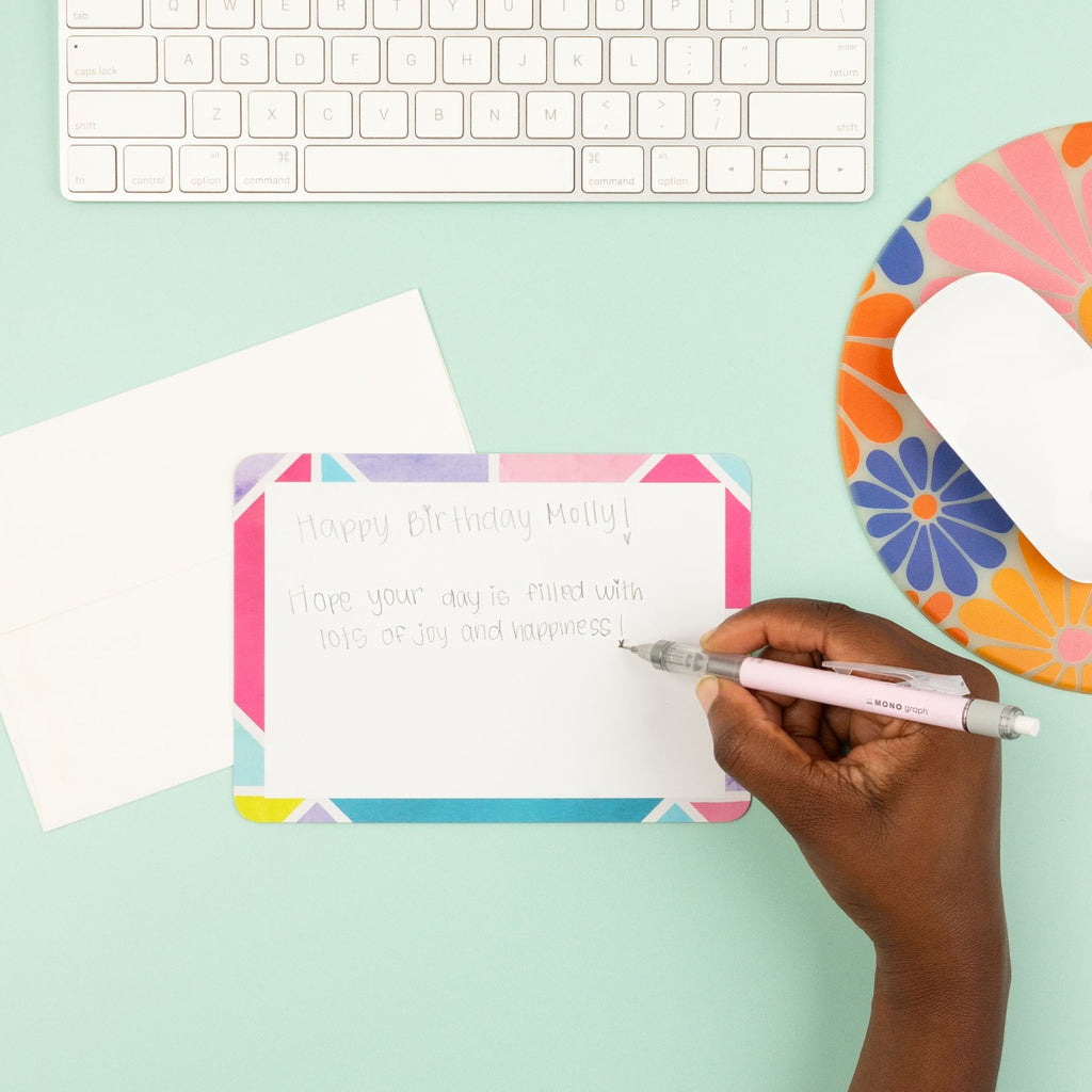 MONO Graph Mechanical Pencil + Eraser Set, Pink