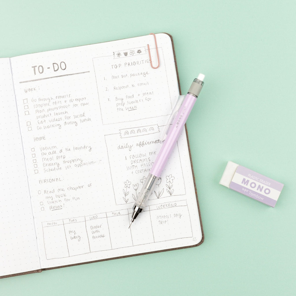 MONO Graph Mechanical Pencil + Eraser Set, Lavender
