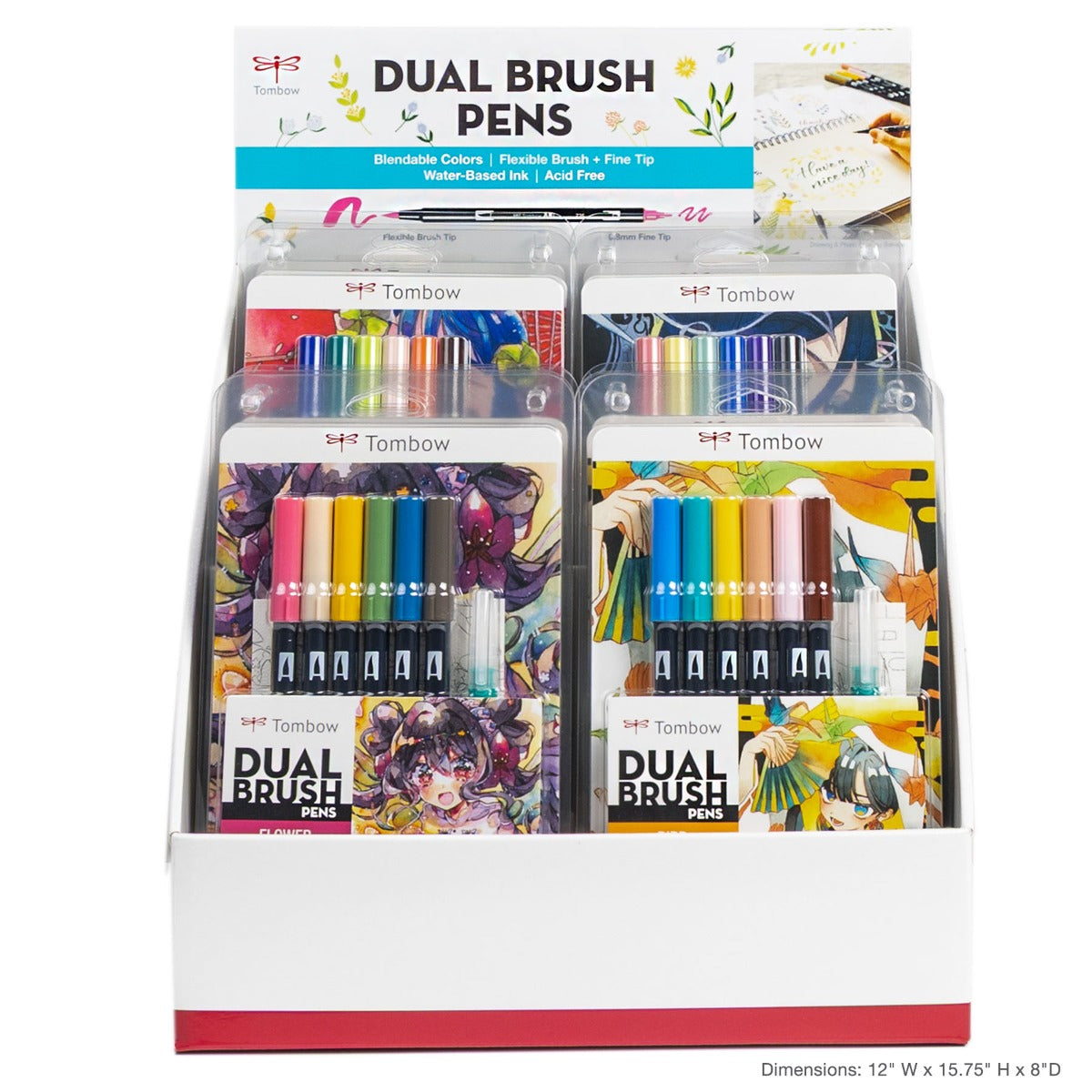 Dual Brush Pen Tabletop Display, Manga Illustration Sets