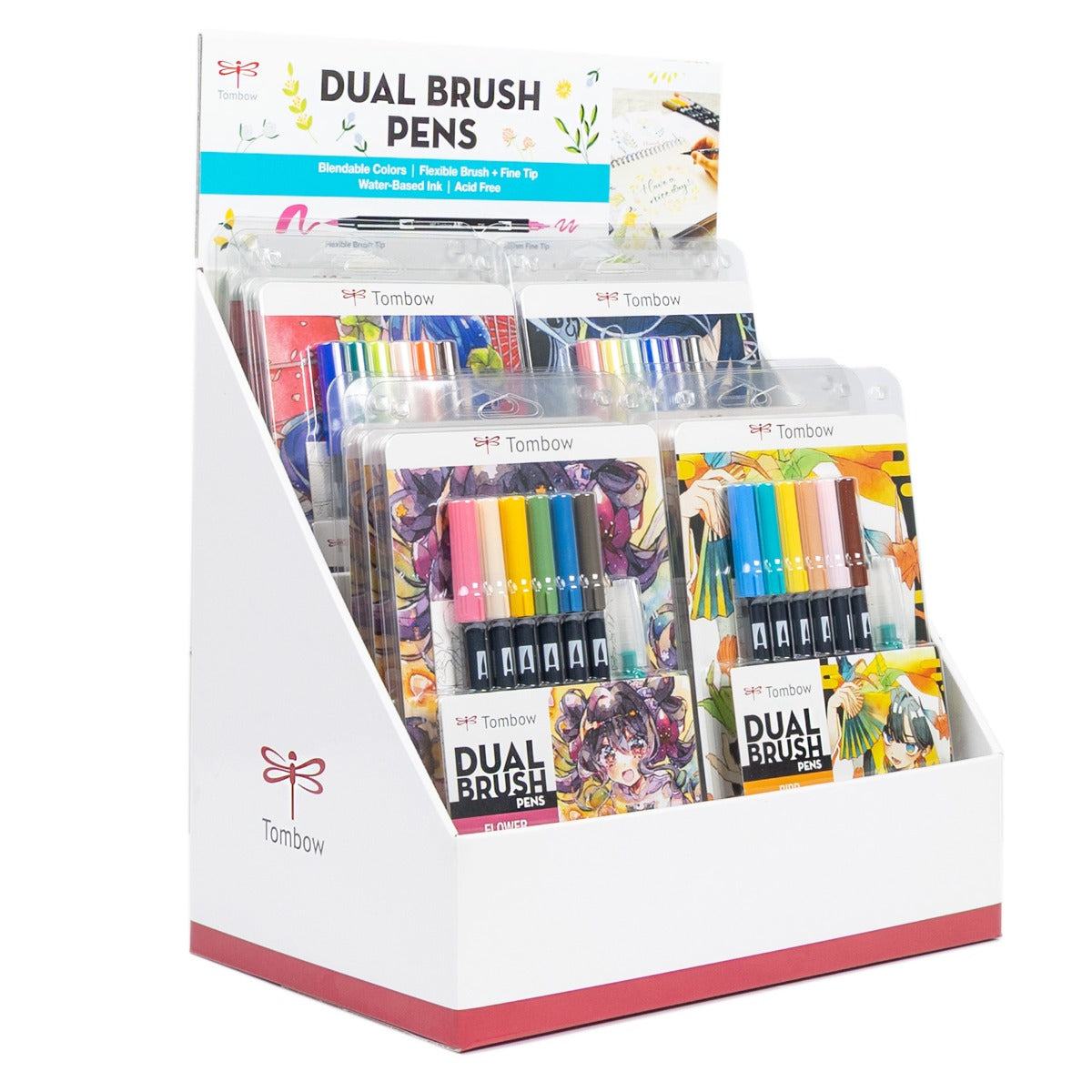 Dual Brush Pen Tabletop Display, Manga Illustration Sets