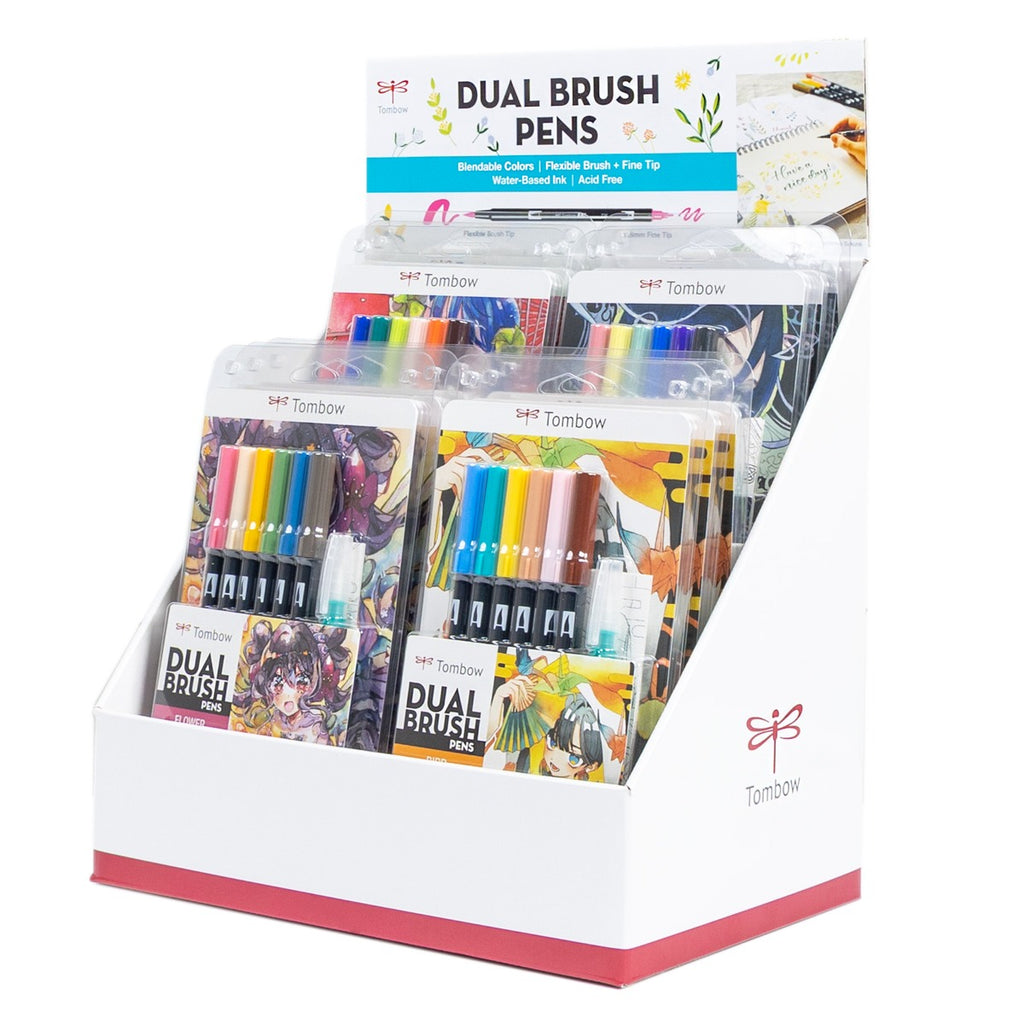 Dual Brush Pen Tabletop Display, Manga Illustration Sets